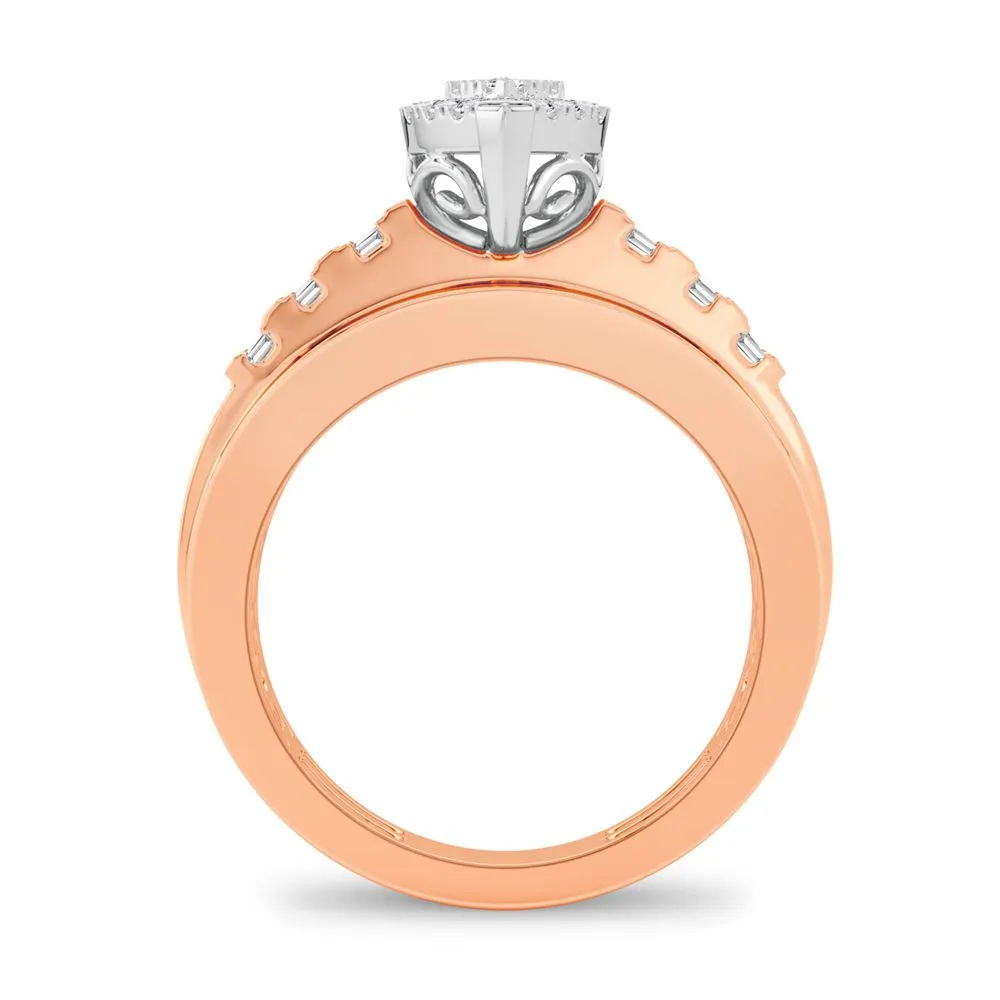 10K Rose Gold Exquisite 0.50Ct Diamond Ring