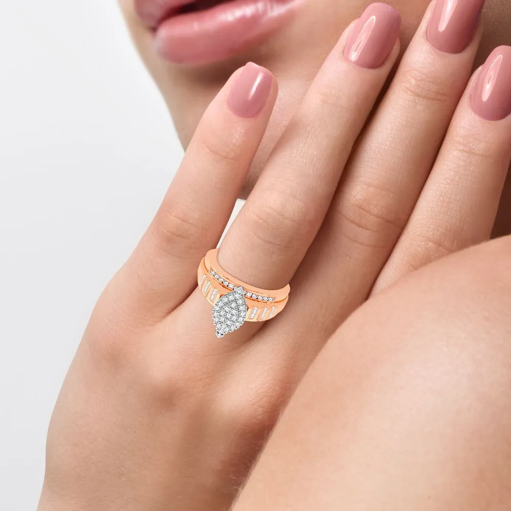 10K Rose Gold Exquisite 0.50Ct Diamond Ring