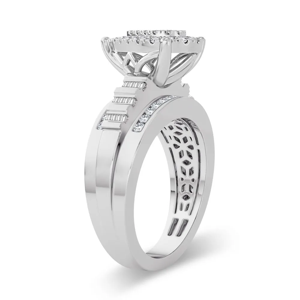 10K White Gold Exquisite 0.50Ct Diamond Ring