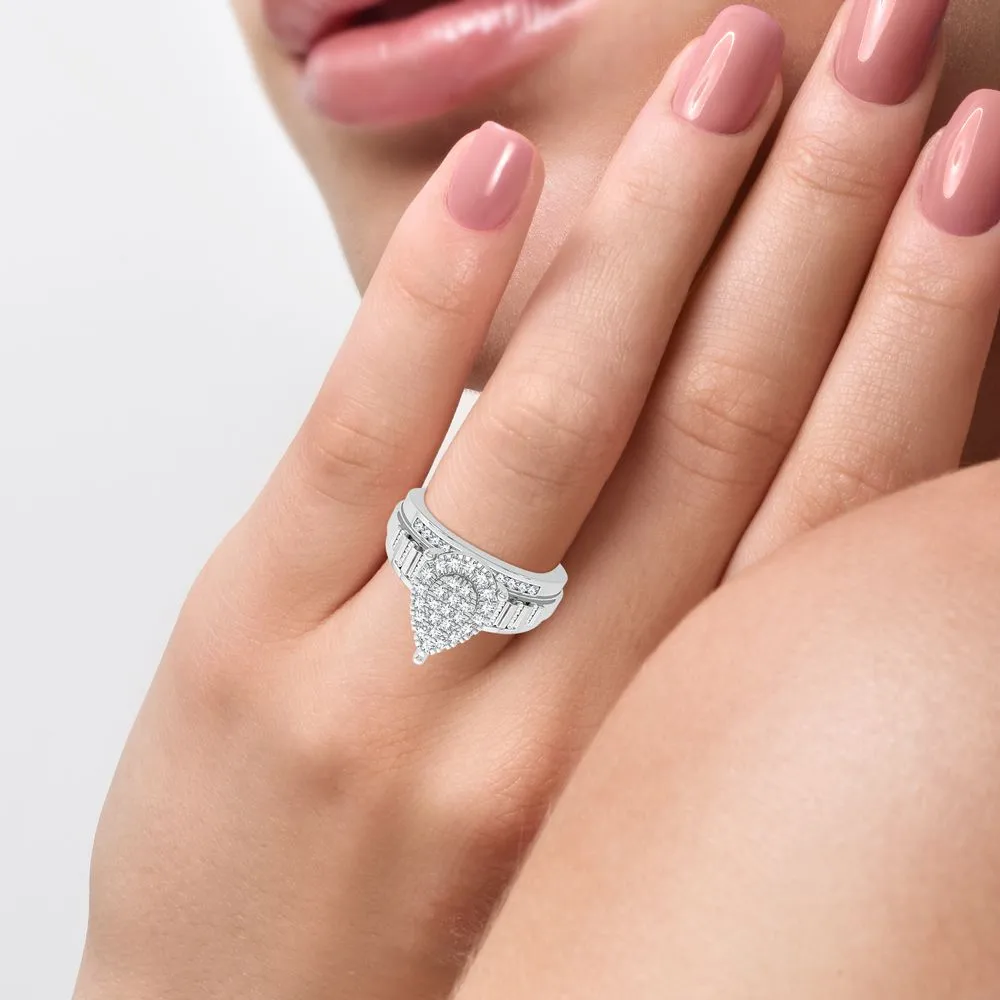 10K White Gold Exquisite 0.50Ct Diamond Ring