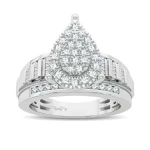10K White Gold Exquisite 0.50Ct Diamond Ring