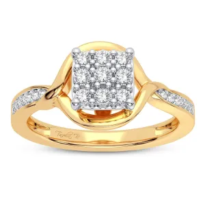10K Yellow Gold Exquisite 0.10Ct Diamond Ring