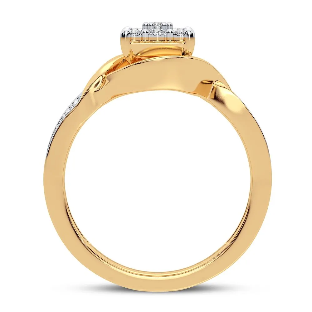 10K Yellow Gold Exquisite 0.10Ct Diamond Ring