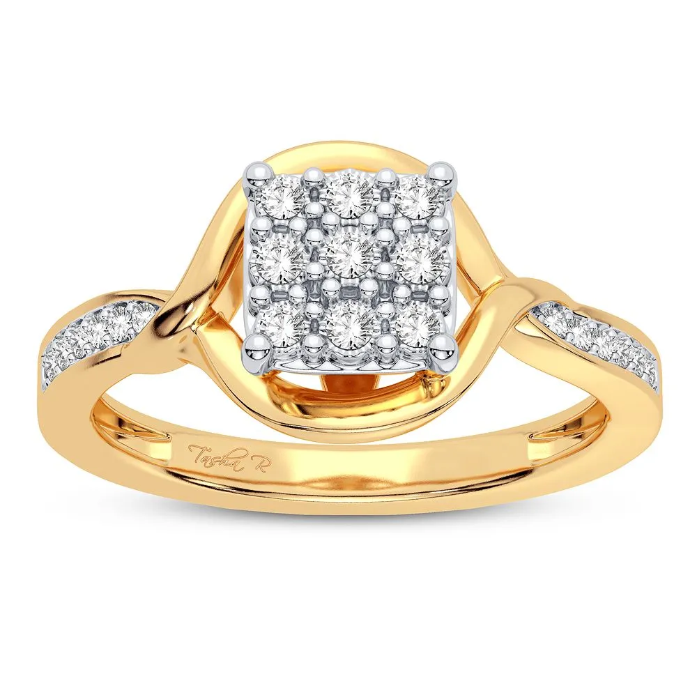 10K Yellow Gold Exquisite 0.10Ct Diamond Ring