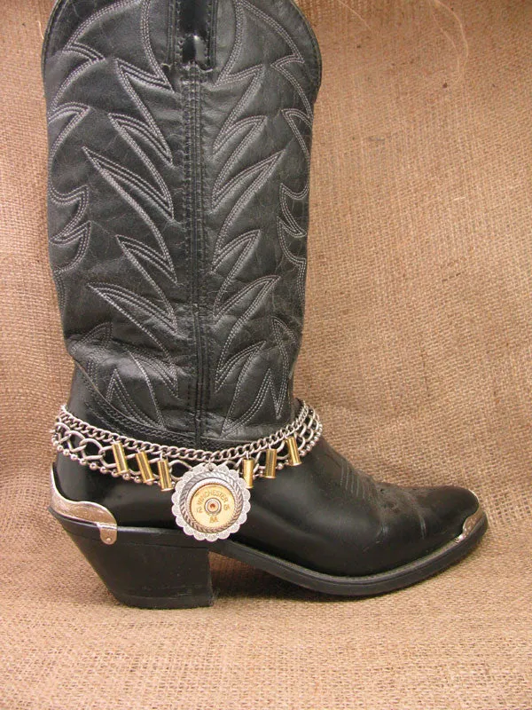 12 Gauge Shotshell Concho Medallion Multi-Chain Boot Bracelet