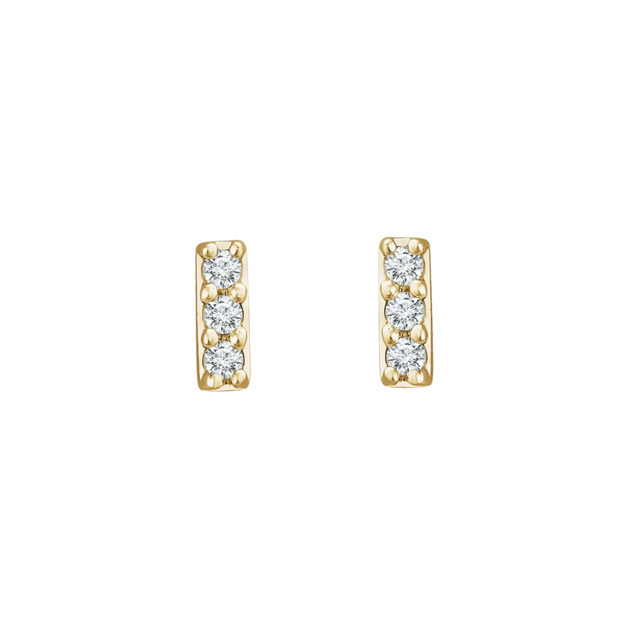 14K Gold .05 CTW Natural Diamond Bar Earrings