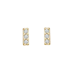 14K Gold .05 CTW Natural Diamond Bar Earrings