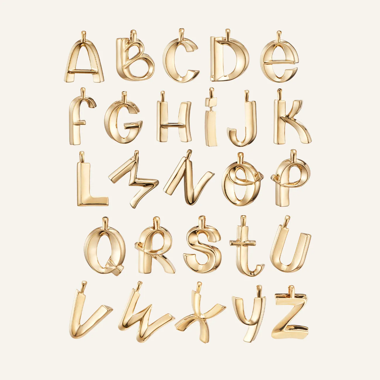 14k Gold Plated Monogram Necklace - M