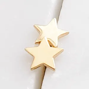 14k Gold Tiny Star Studs
