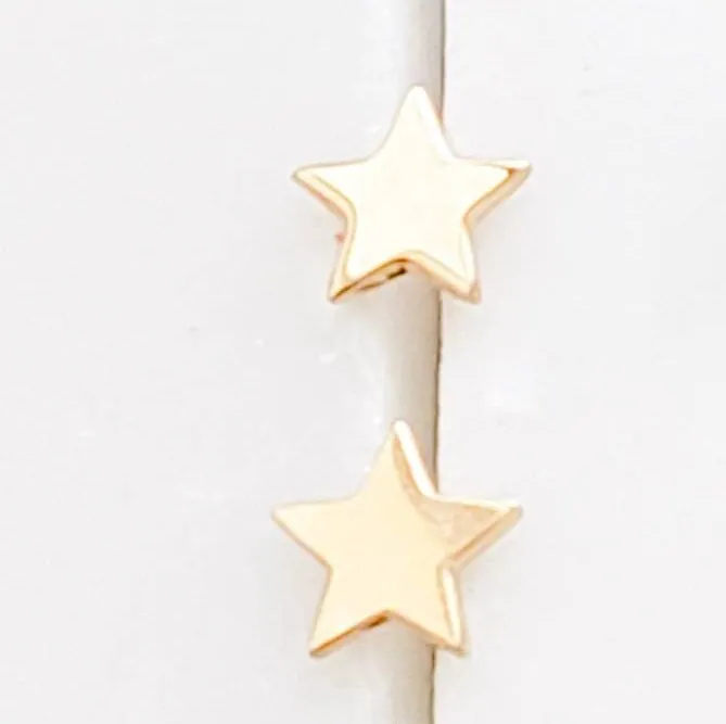 14k Gold Tiny Star Studs