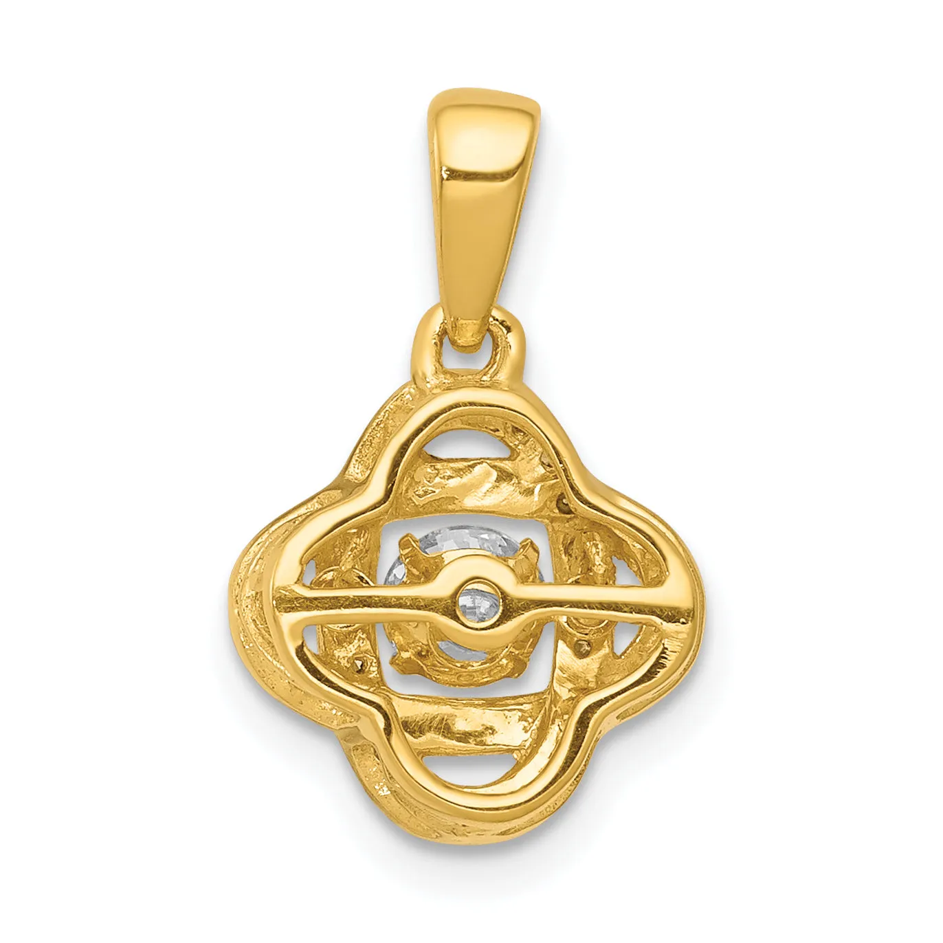 14K Lab Grown Diamond Vibrant Moving Fancy Knot Pendant