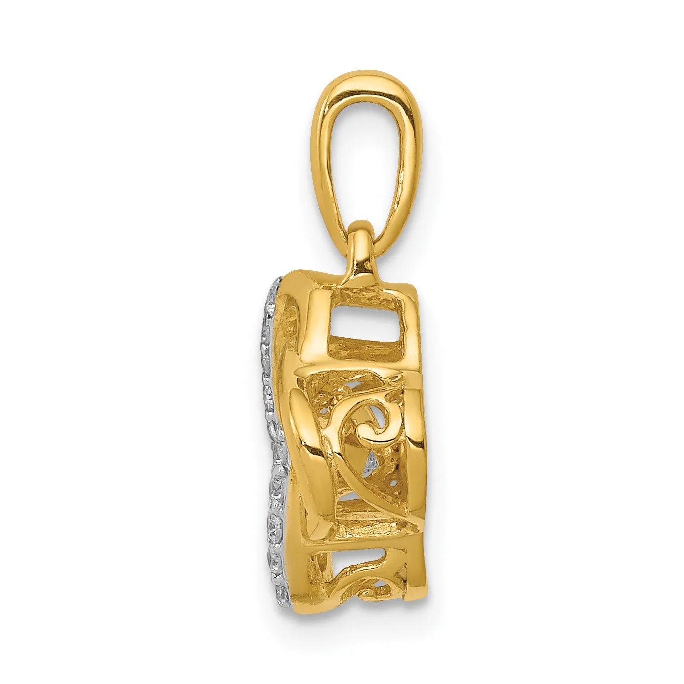 14K Lab Grown Diamond Vibrant Moving Fancy Knot Pendant