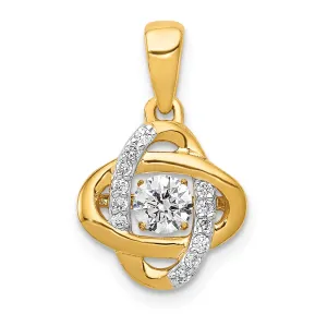 14K Lab Grown Diamond Vibrant Moving Fancy Knot Pendant