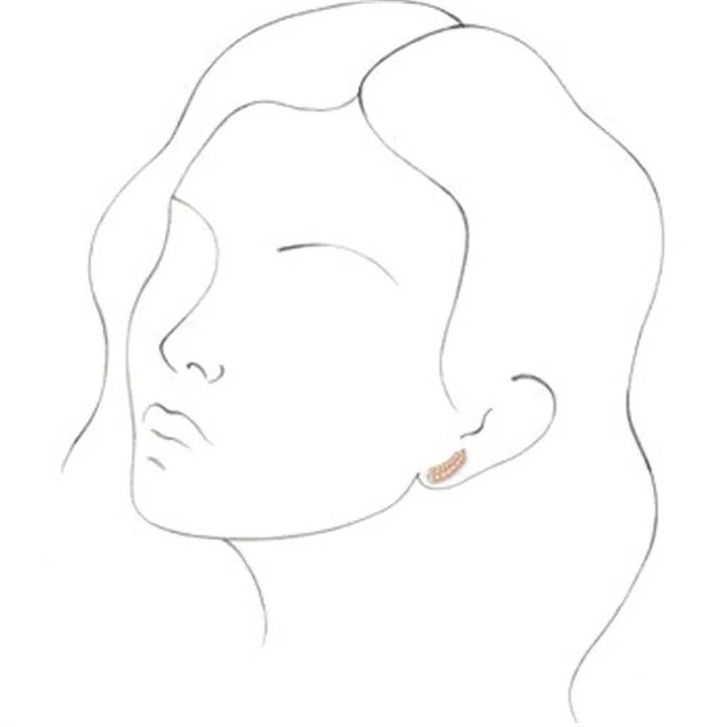 14K Rosé Gold Petite Leaf Ear Climbers