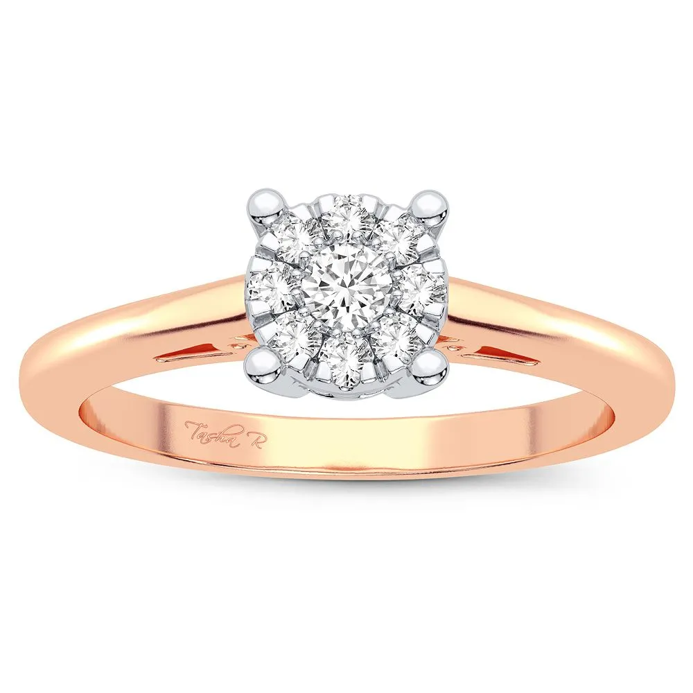 14K Rose Gold Exquisite 0.10Ct Diamond Ring