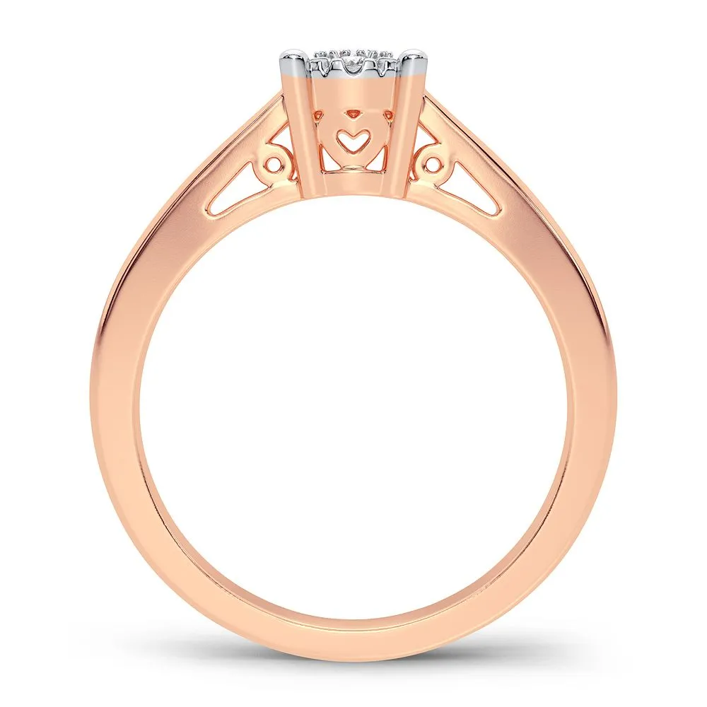 14K Rose Gold Exquisite 0.10Ct Diamond Ring