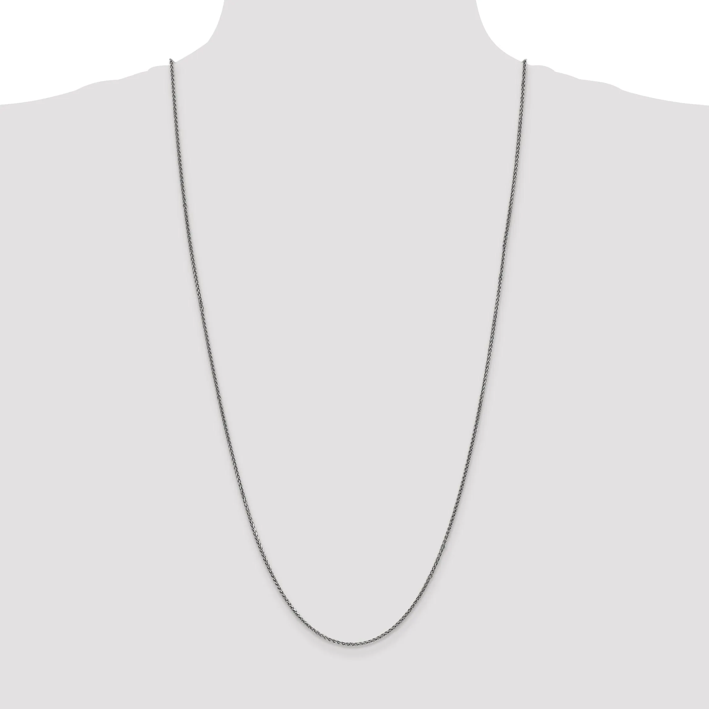 14k White Gold 1.40mm Diamond Cut Spiga Chain