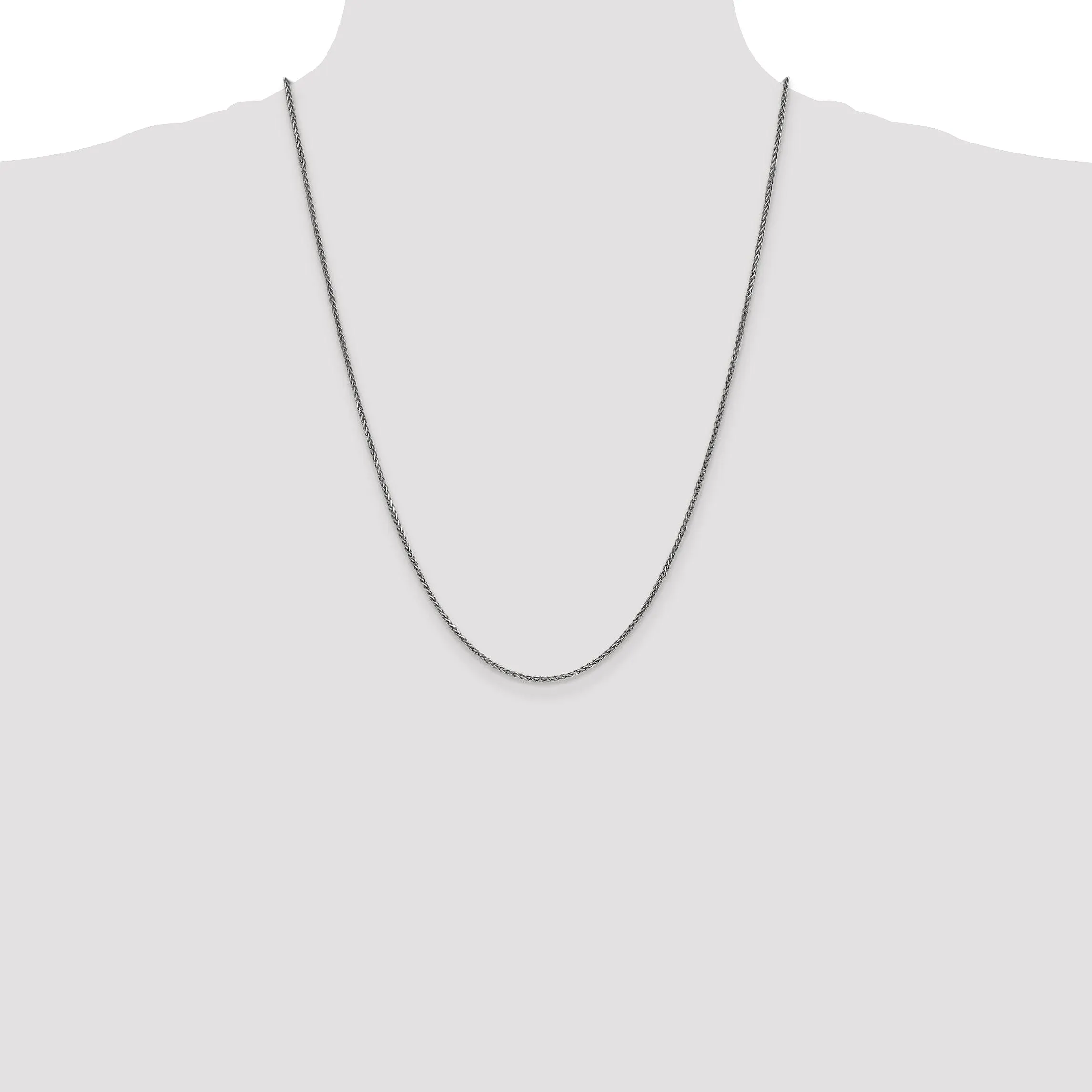 14k White Gold 1.40mm Diamond Cut Spiga Chain