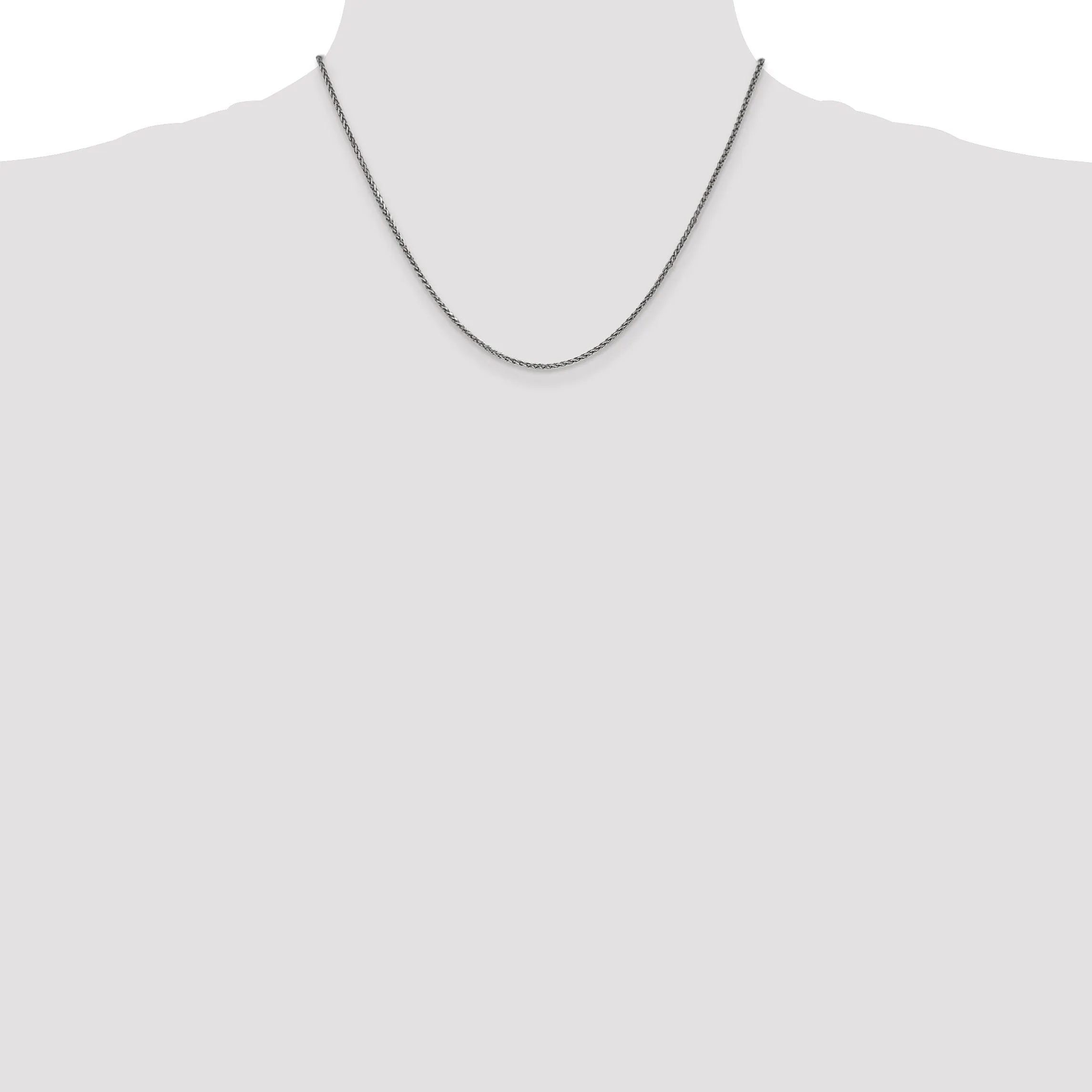 14k White Gold 1.40mm Diamond Cut Spiga Chain
