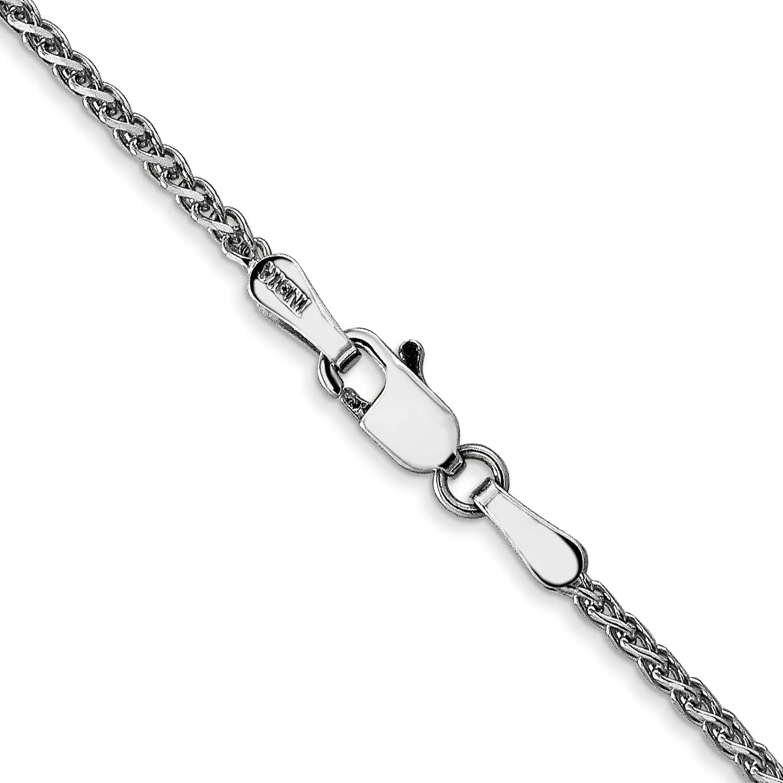14k White Gold 1.40mm Diamond Cut Spiga Chain