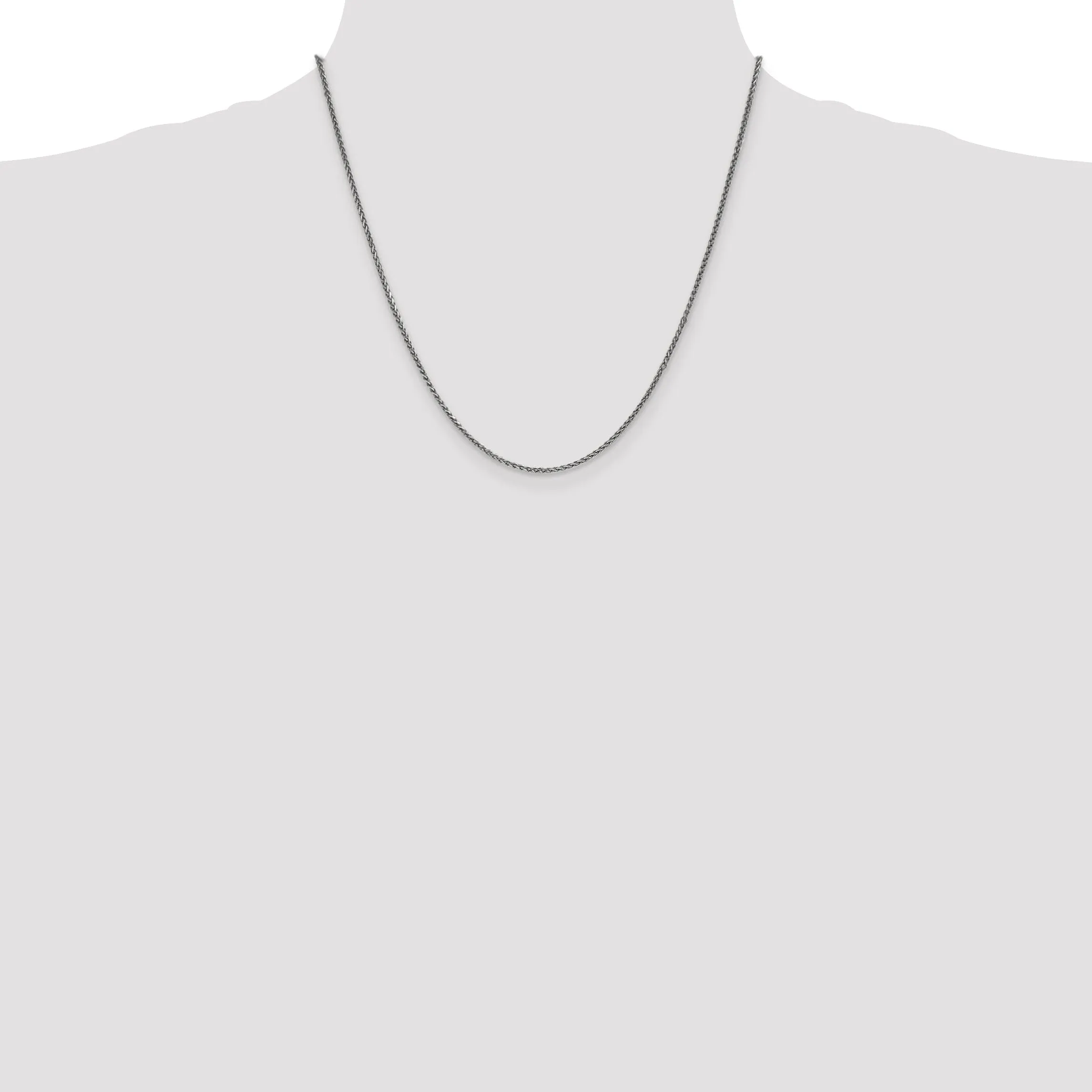 14k White Gold 1.40mm Diamond Cut Spiga Chain