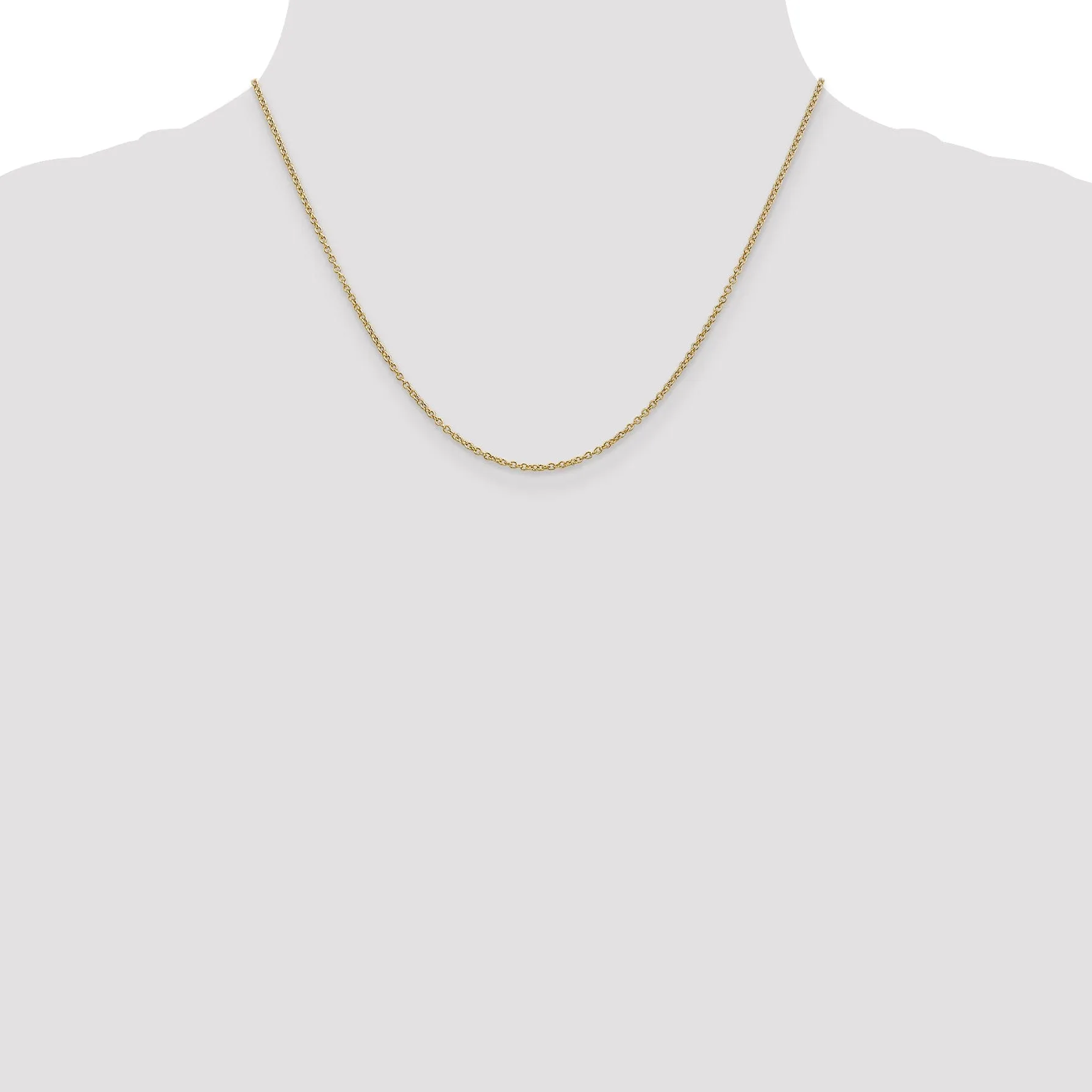 14k Yellow Gold 1.30mm Round Link Cable Chain