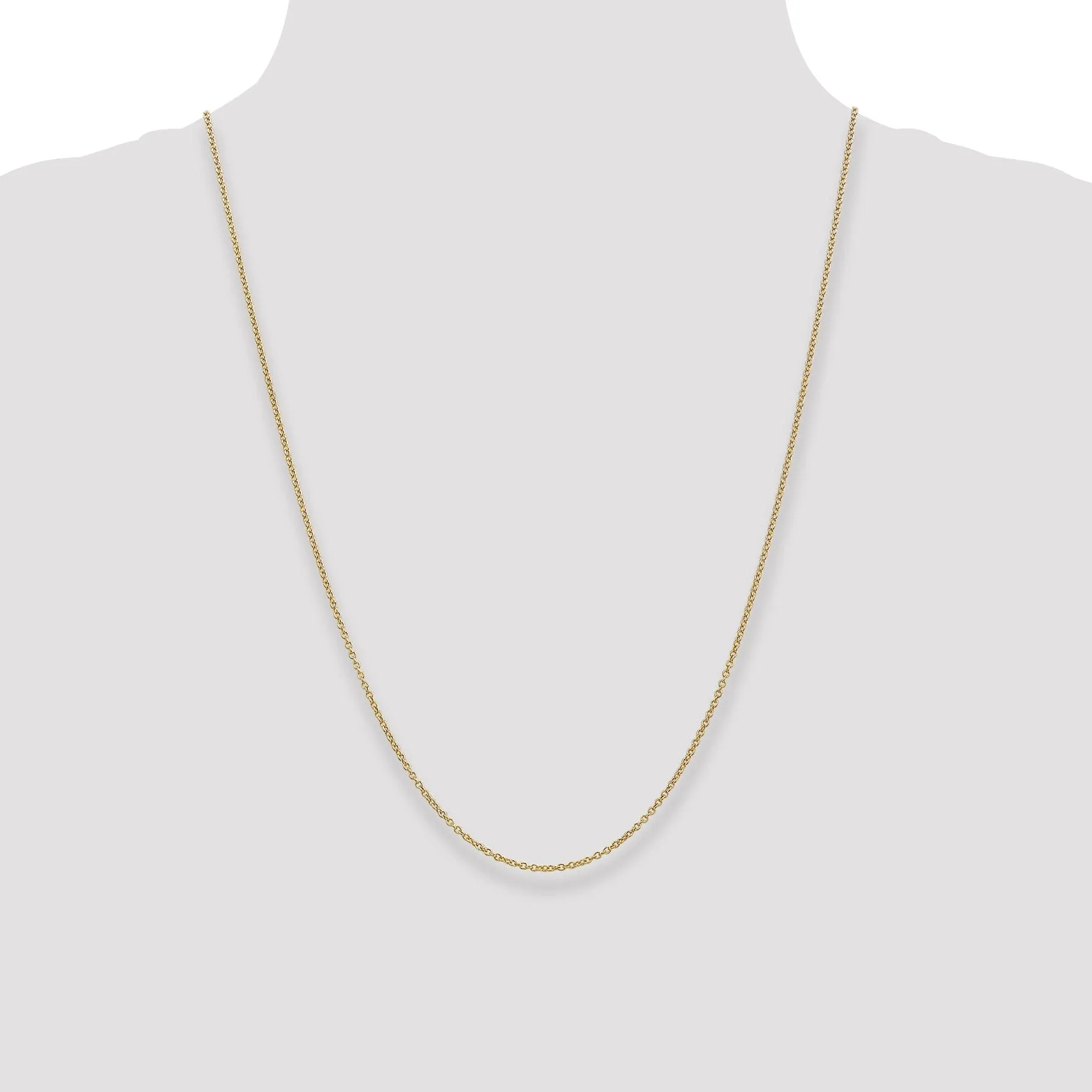 14k Yellow Gold 1.30mm Round Link Cable Chain