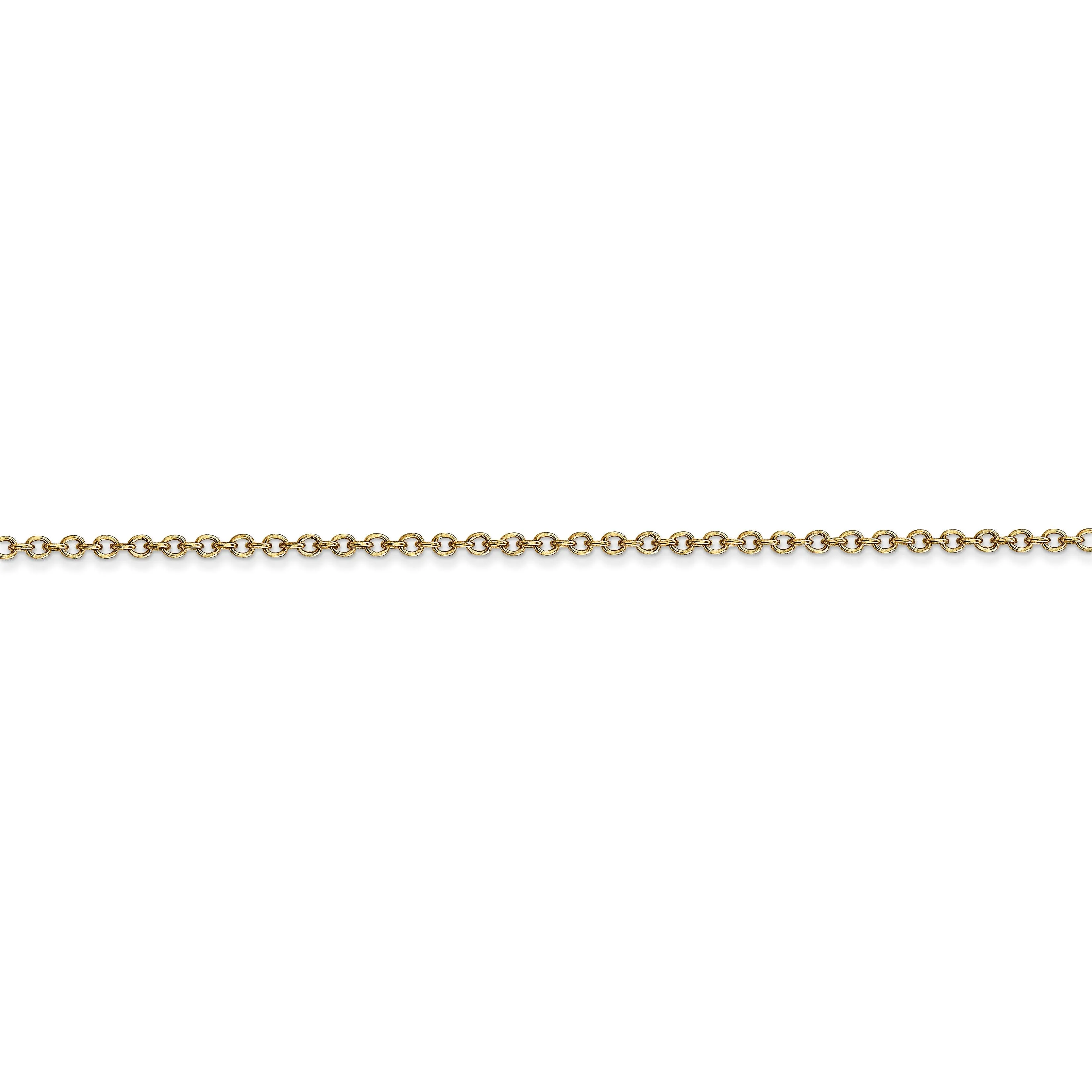 14k Yellow Gold 1.30mm Round Link Cable Chain