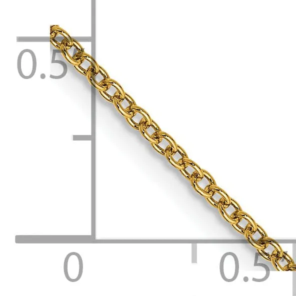 14k Yellow Gold 1.30mm Round Link Cable Chain