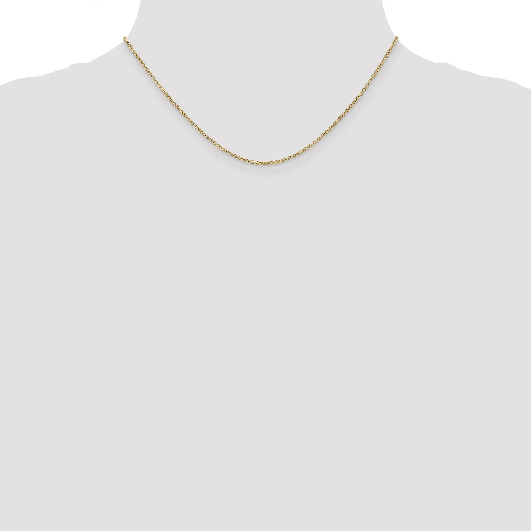 14k Yellow Gold 1.30mm Round Link Cable Chain