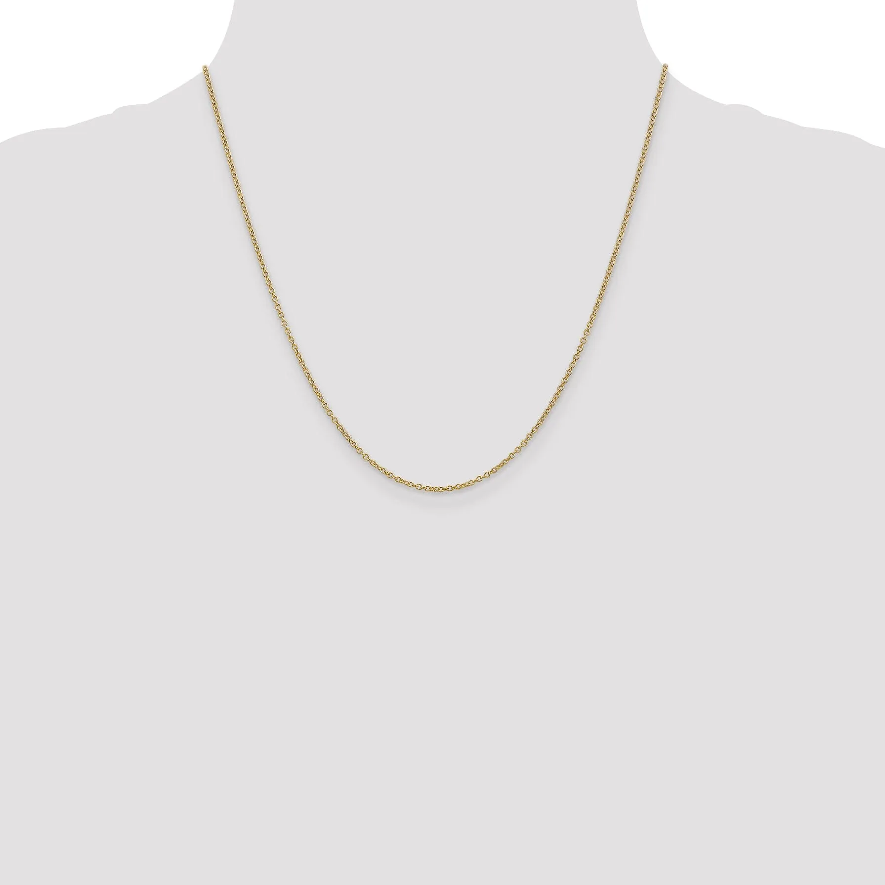 14k Yellow Gold 1.30mm Round Link Cable Chain