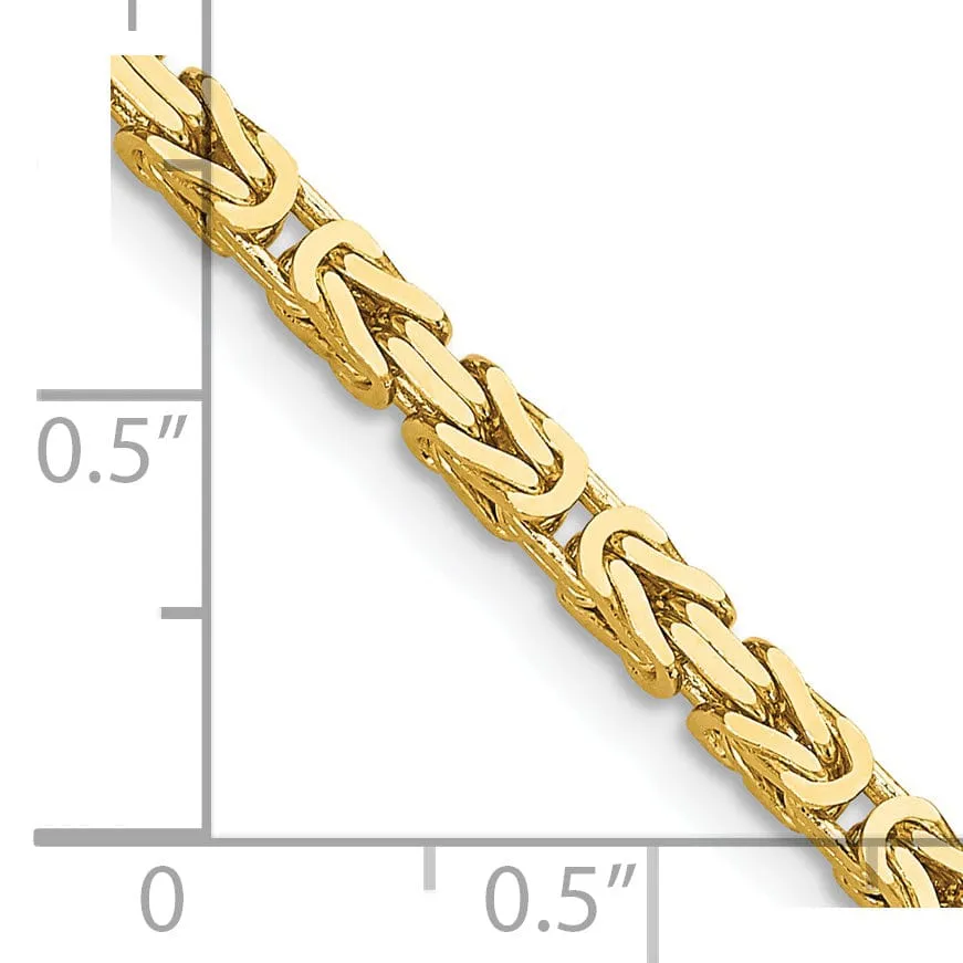 14k Yellow Gold Polish 2.50-mm Byzantine Chain