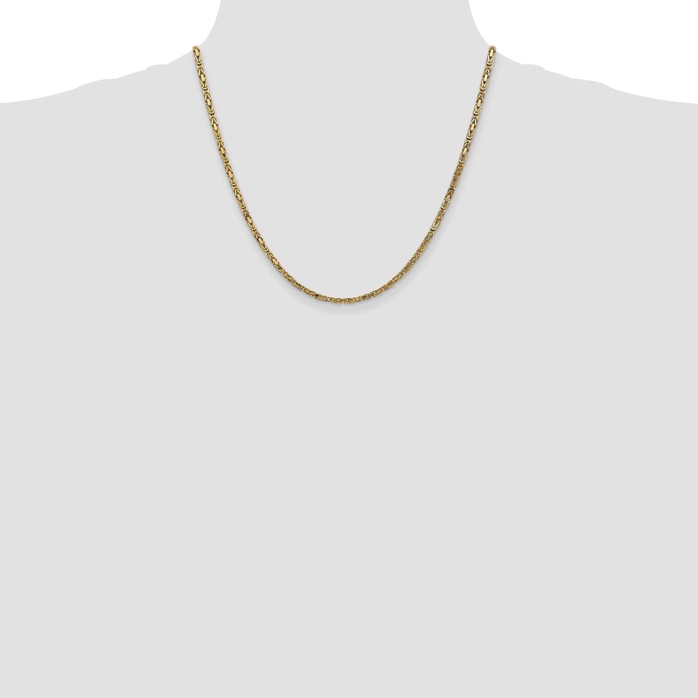 14k Yellow Gold Polish 2.50-mm Byzantine Chain