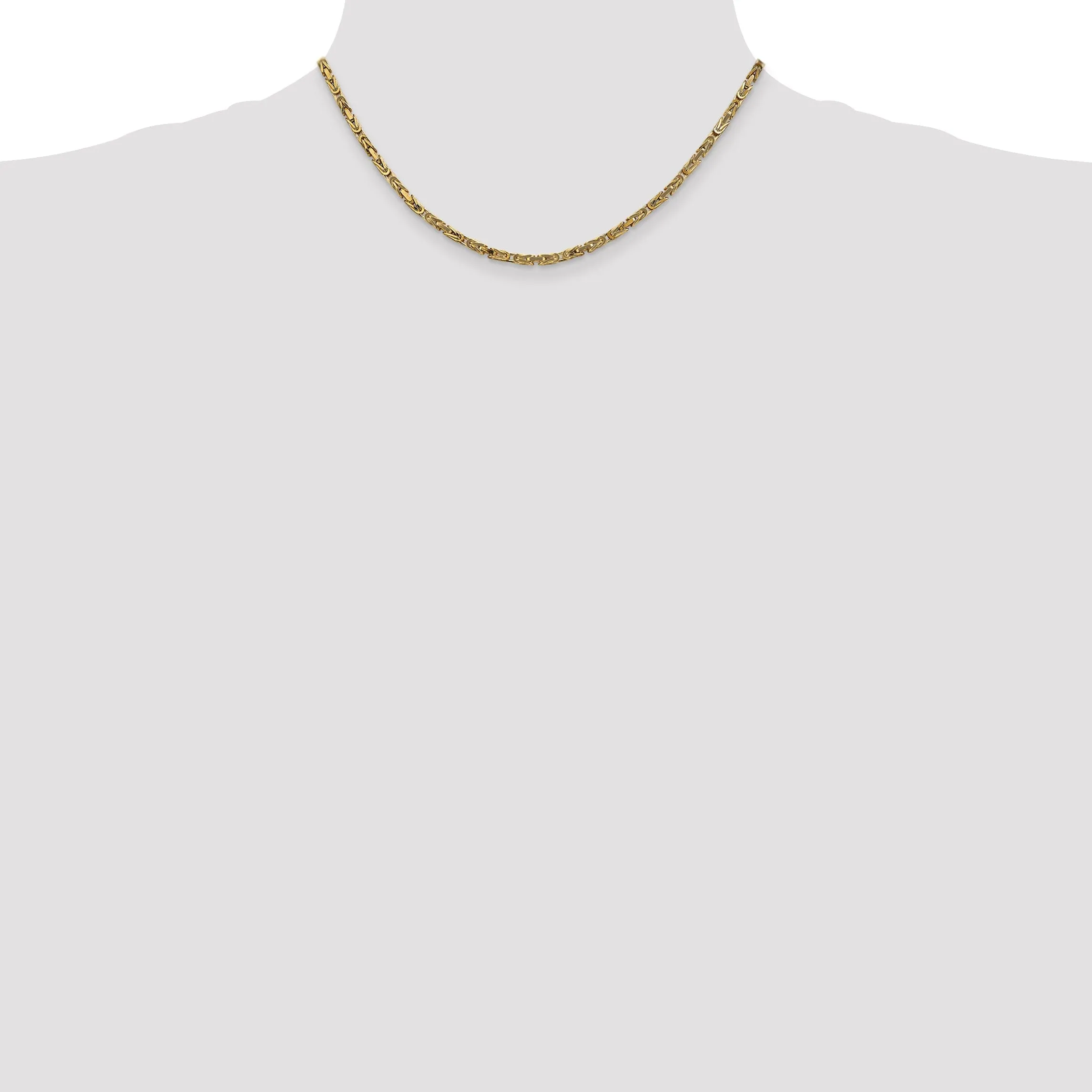 14k Yellow Gold Polish 2.50-mm Byzantine Chain