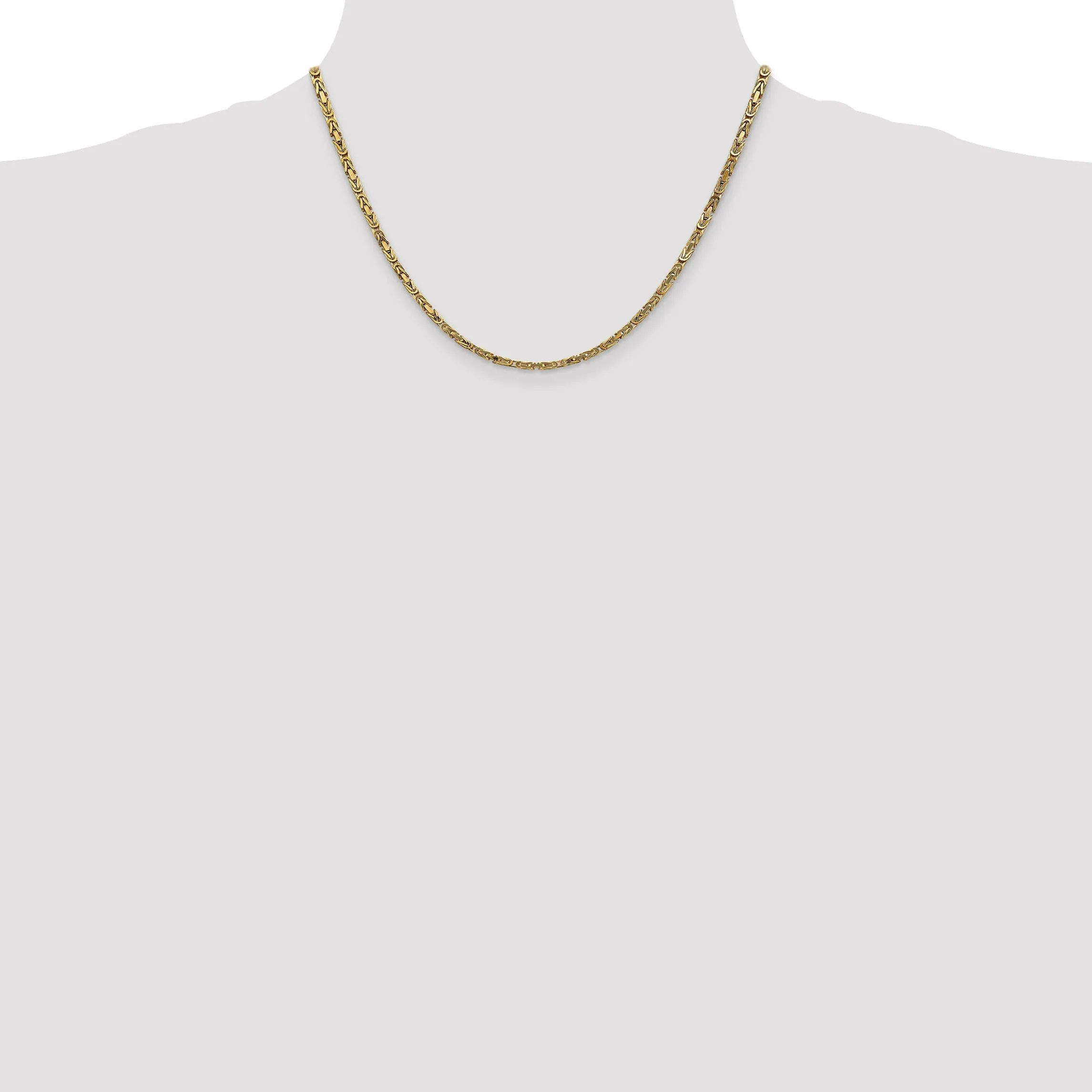 14k Yellow Gold Polish 2.50-mm Byzantine Chain