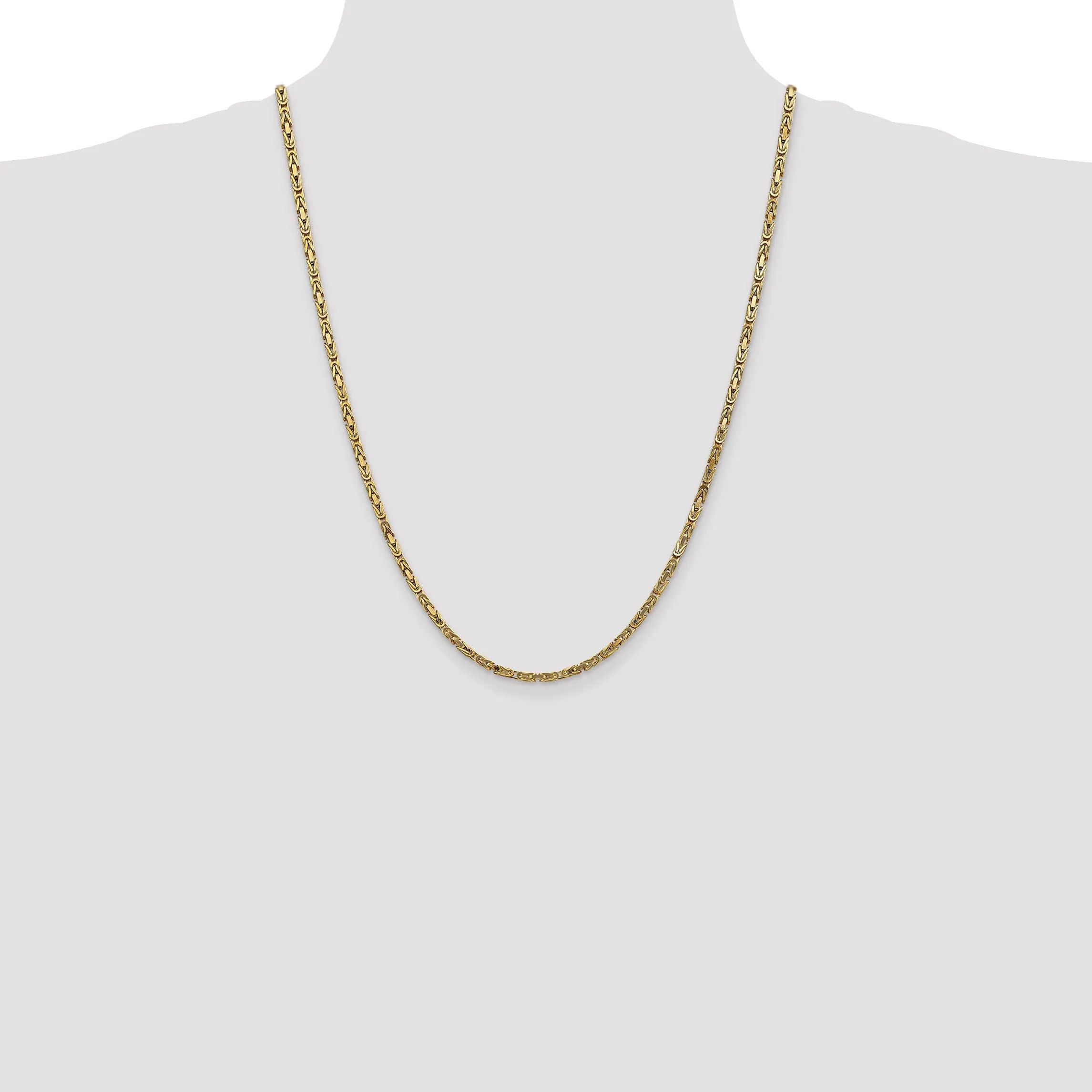 14k Yellow Gold Polish 2.50-mm Byzantine Chain