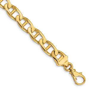 14k Yellow Gold Solid 9.00mm Anchor Link Chain