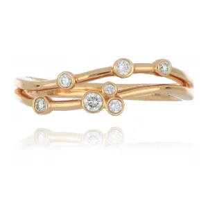 18ct rose gold 0.13ct diamond scatter ring