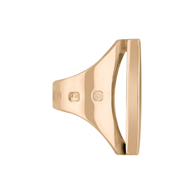 18ct Rose Gold Turquoise Queen's Jubilee Hallmark Large Oblong Ring
