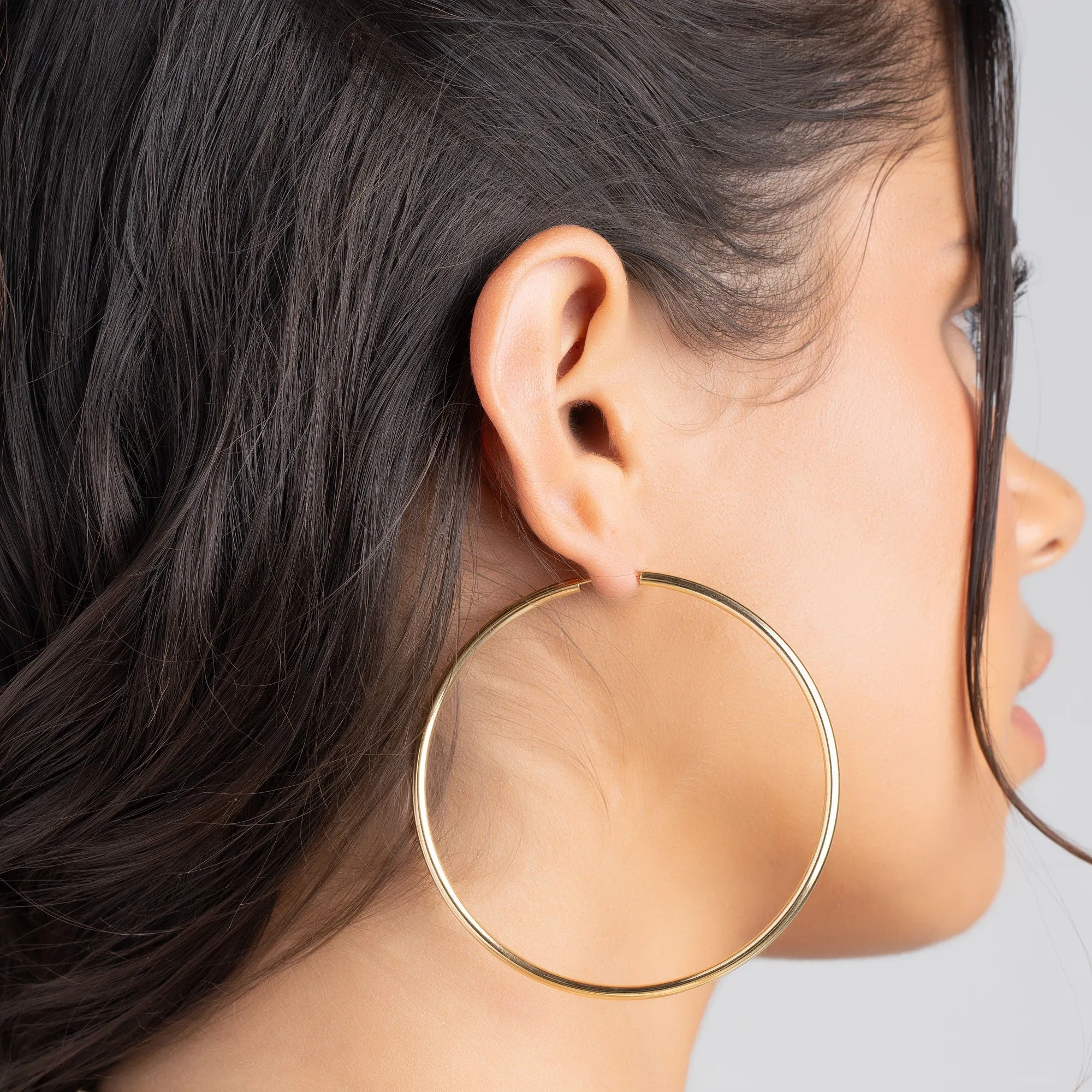 18K Gold Plated 3MM Endless Hoop Earrings