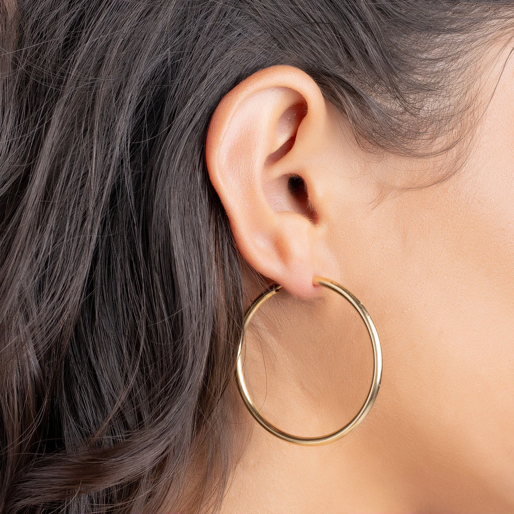 18K Gold Plated 3MM Endless Hoop Earrings