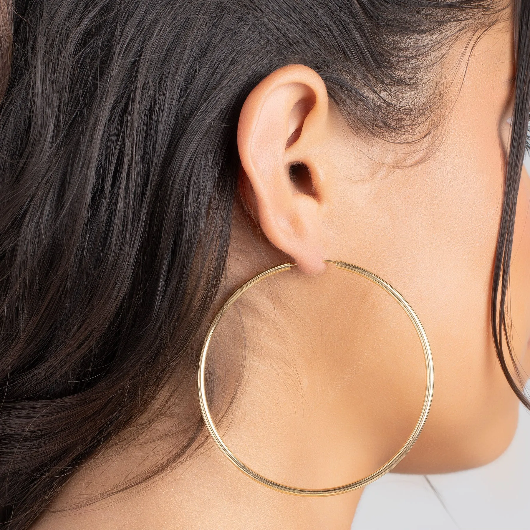 18K Gold Plated 3MM Endless Hoop Earrings