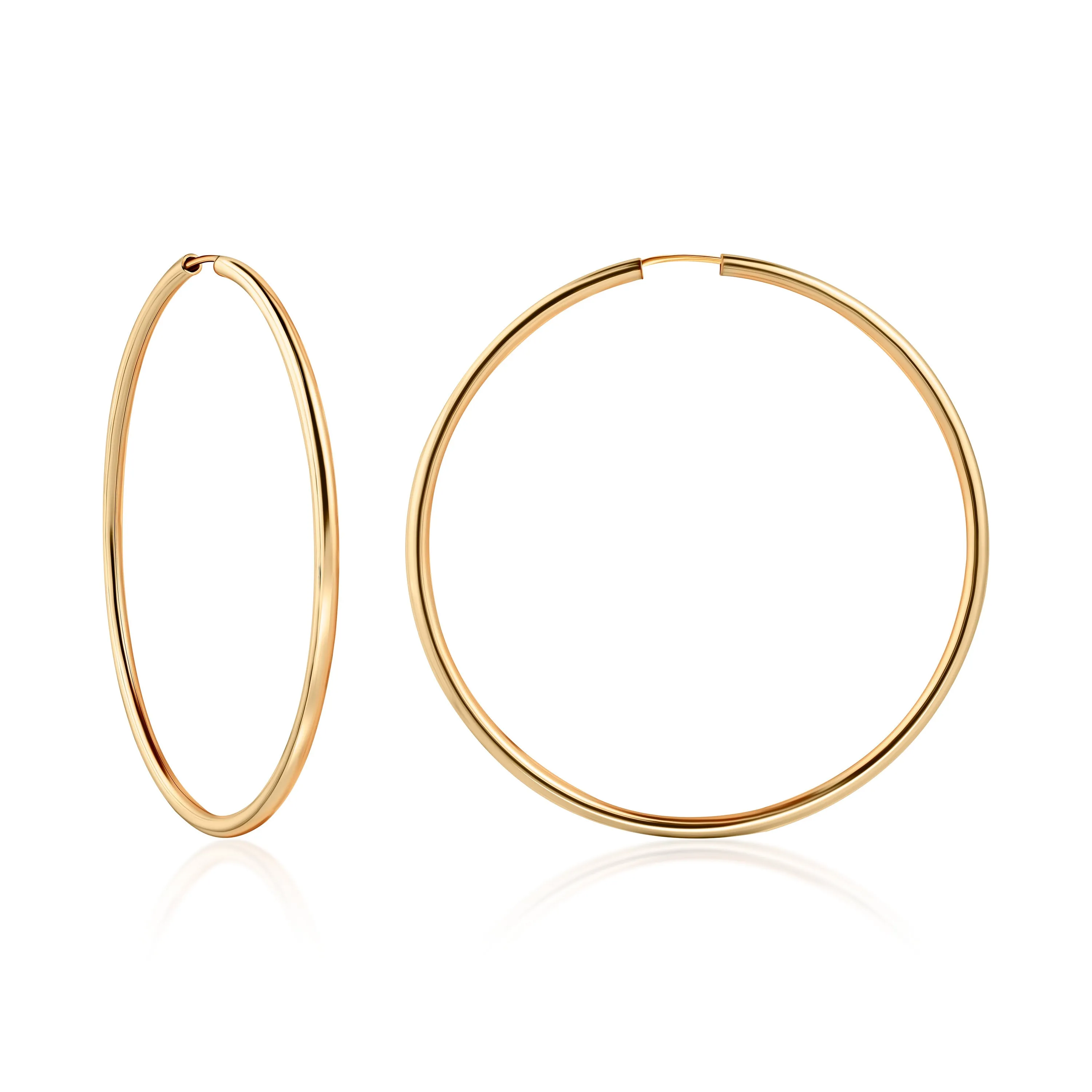 18K Gold Plated 3MM Endless Hoop Earrings