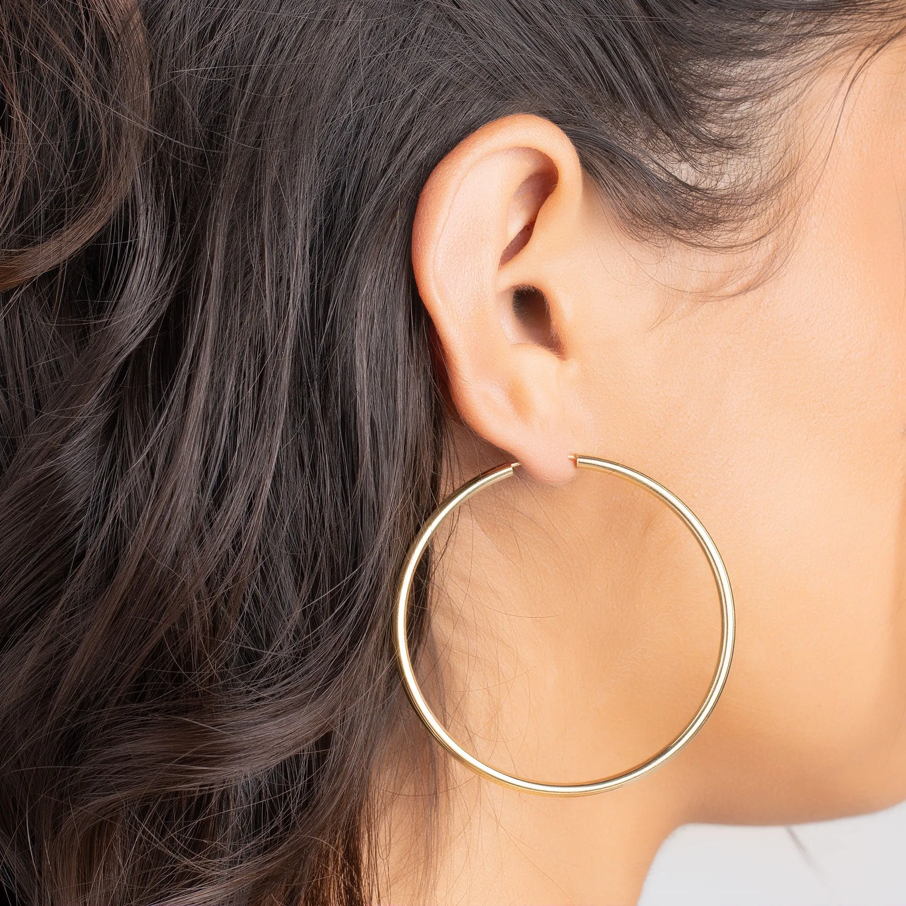 18K Gold Plated 3MM Endless Hoop Earrings