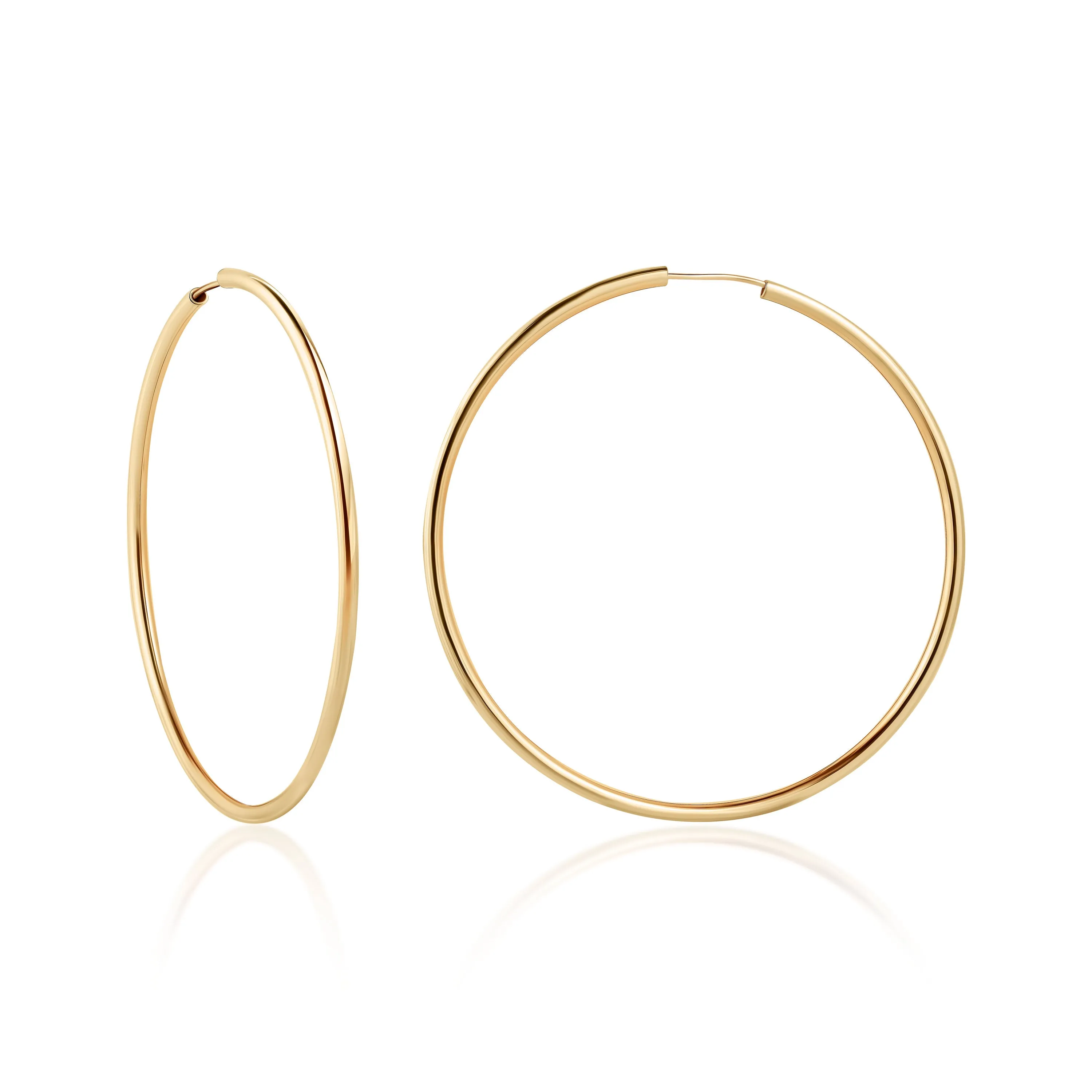 18K Gold Plated 3MM Endless Hoop Earrings