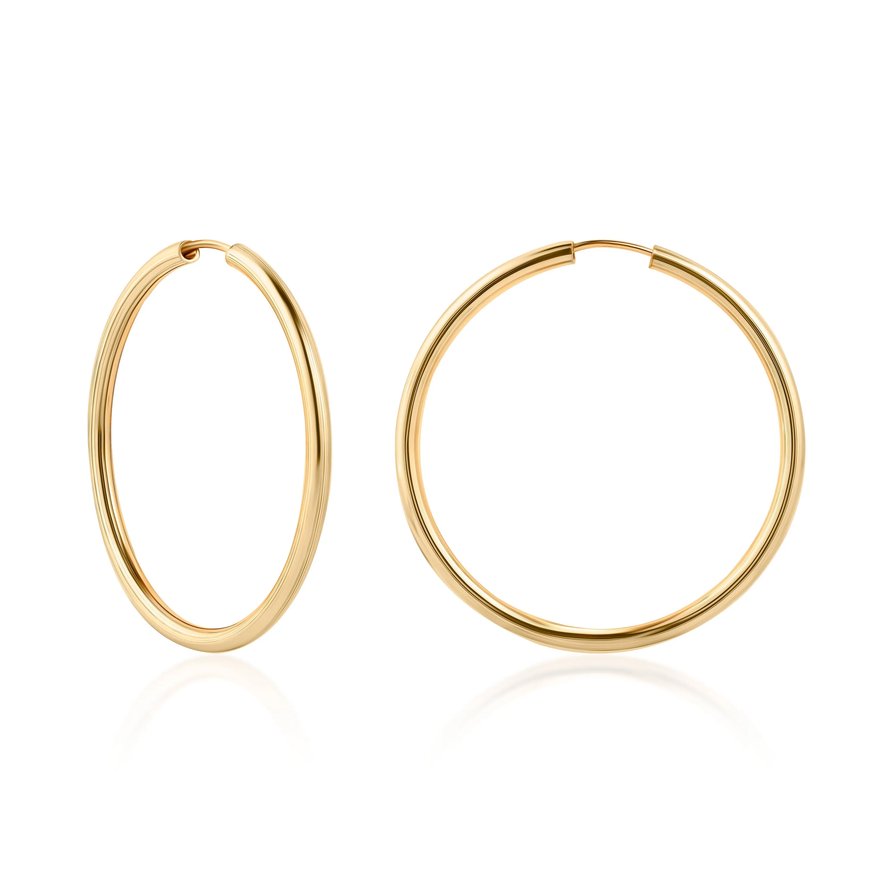 18K Gold Plated 3MM Endless Hoop Earrings