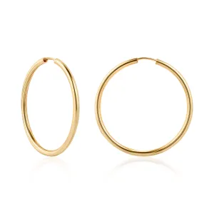 18K Gold Plated 3MM Endless Hoop Earrings