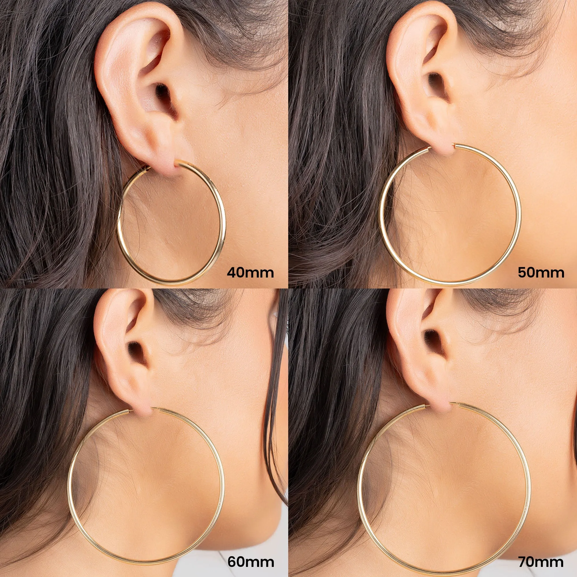 18K Gold Plated 3MM Endless Hoop Earrings