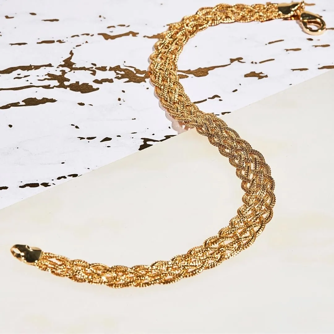 18K Gold Plated Herringbone Bracelet