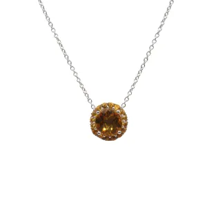 18k White Gold Citrinel Necklace -20764845